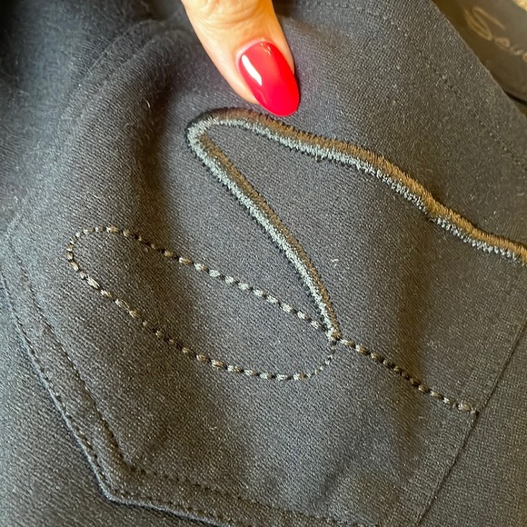 SEVEN 7 women’s stretch PONTE Capri / polished look black back pockets size 12 - Picture 6 of 13